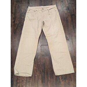 Roundtree & Yorke Casuals Pants Mens 34x32 Khaki Cotton Chino 5 Pocket Dillard's